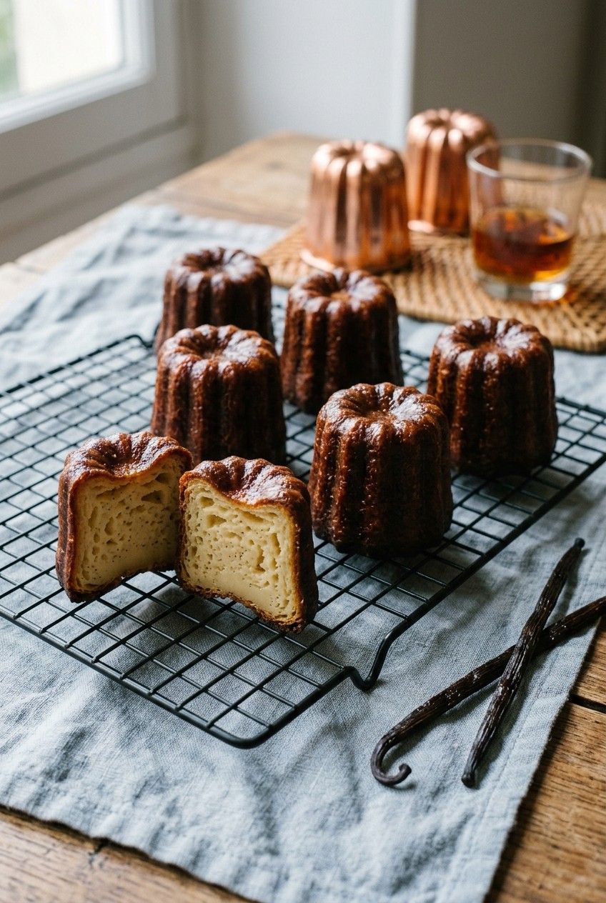Cannelés bordelais à la vanille de Madagascar et au rhum, croûte caramélisée